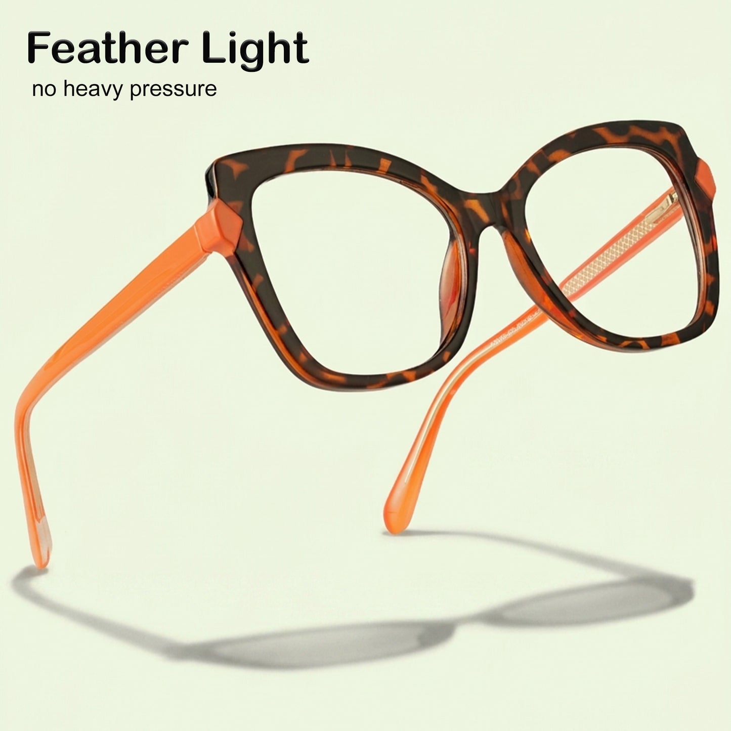 PERKEY Full Rim Cat Eye-Oversized Blue Block Spectacles Frames For Women - OPTL005-C3