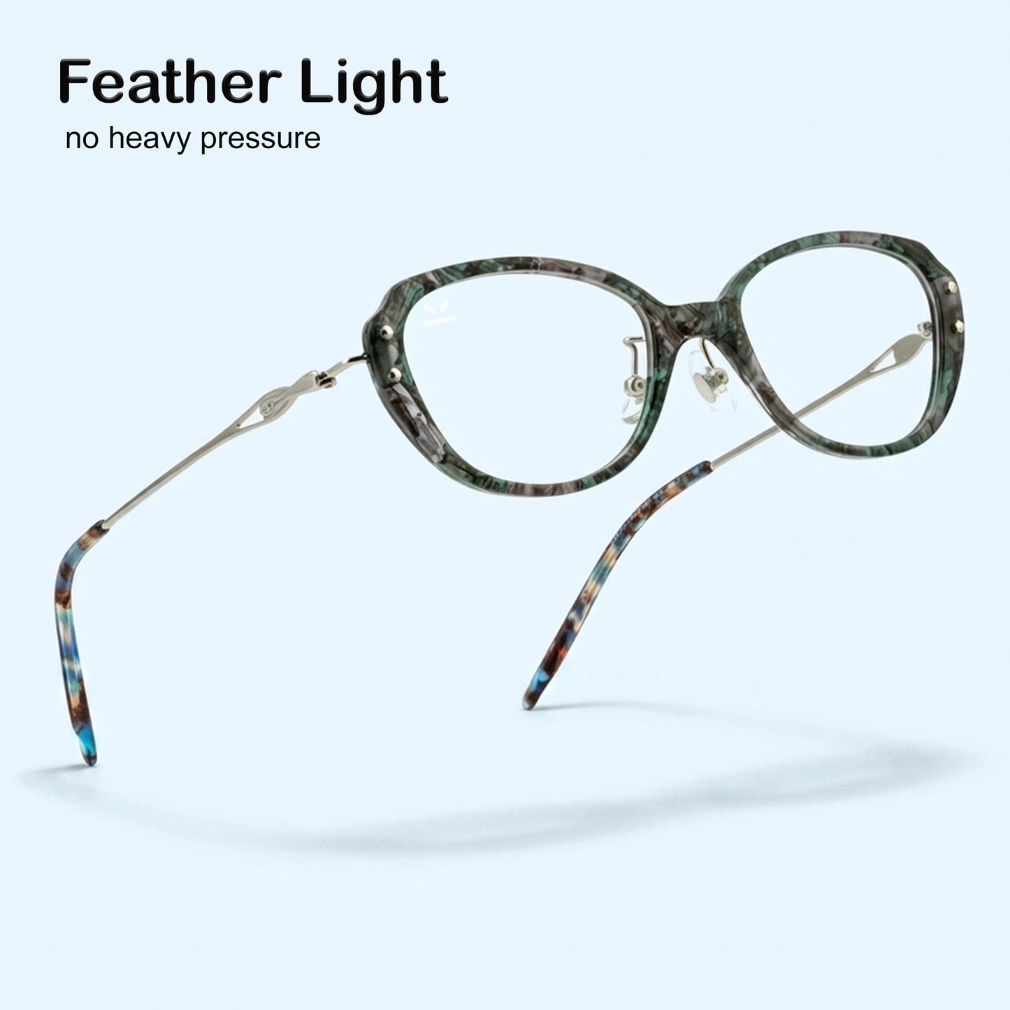 PERKEY Small Fit Oval Green Fusion Eyeglass Frames For Women - OPTL0025-C4
