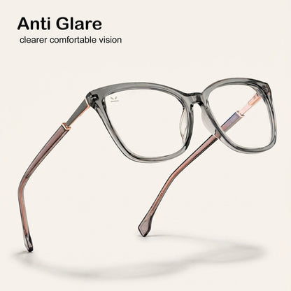 Perkey Square Cat Eye Protection Anti Glare Computer Glasses For Women –  OPTL0028-C3