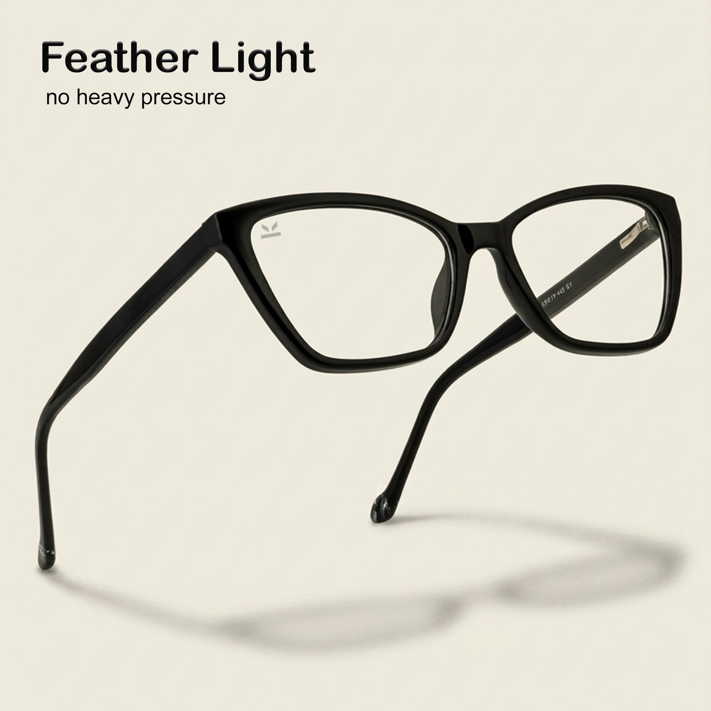 PERKEY Soft Cat Eye Full Rim Black Eyeglass Frame For Women - OPTL0021-C1