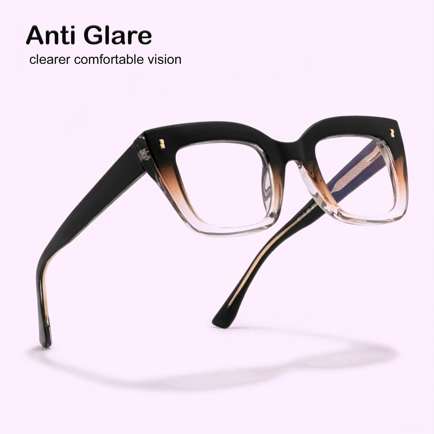 PERKEY Full Rim Retro Square Blue Light Cut & Antiglare Computer Eyeglasses For Women | Bold Style | - OPTL0016-C2