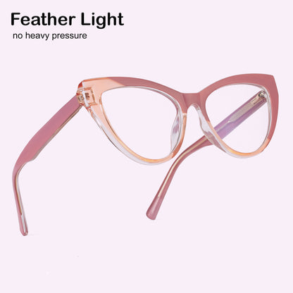 PERKEY Full Rim Cat Eye-Oversized Blue Light Blocking glasses Spectacles Frames Women - OPTL0010-C3