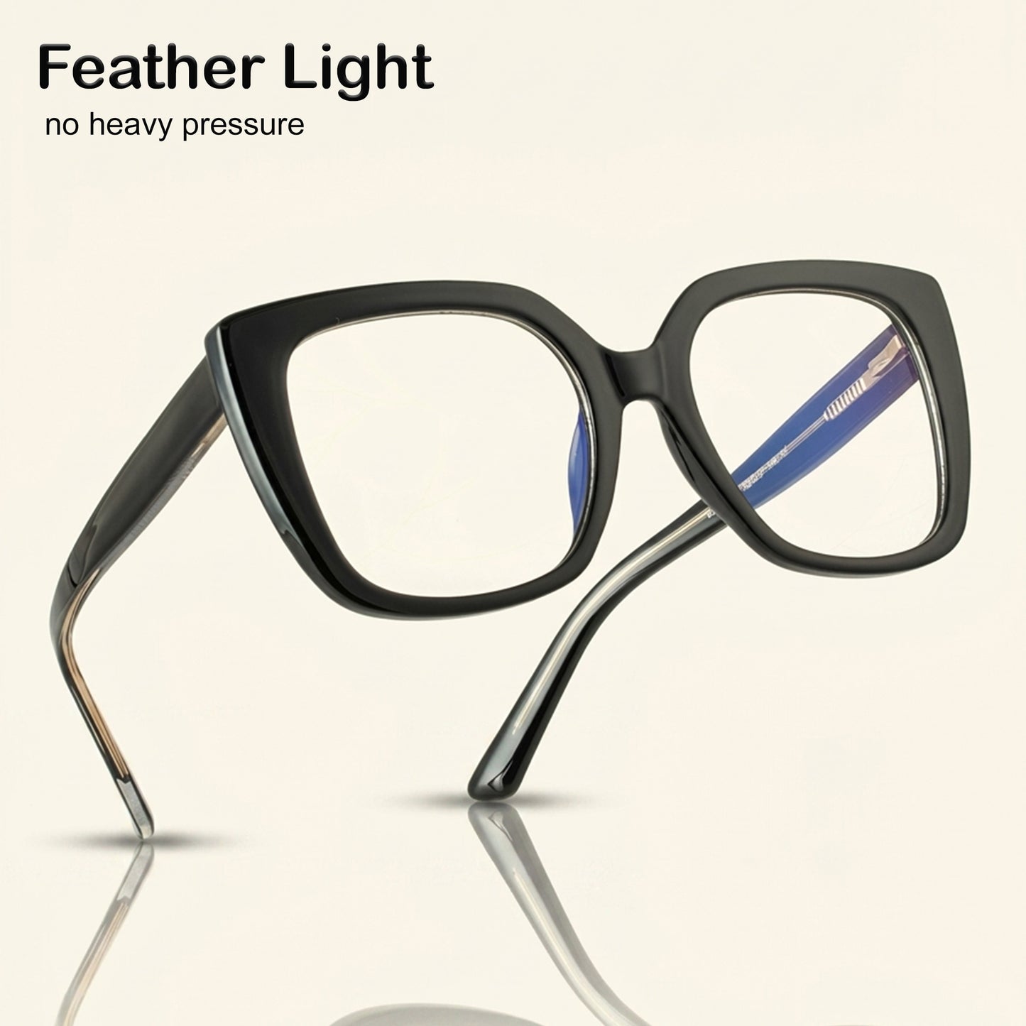 PERKEY Full Rim Square-Oversized Computer Glasses For Men Women - OPTL002-C1