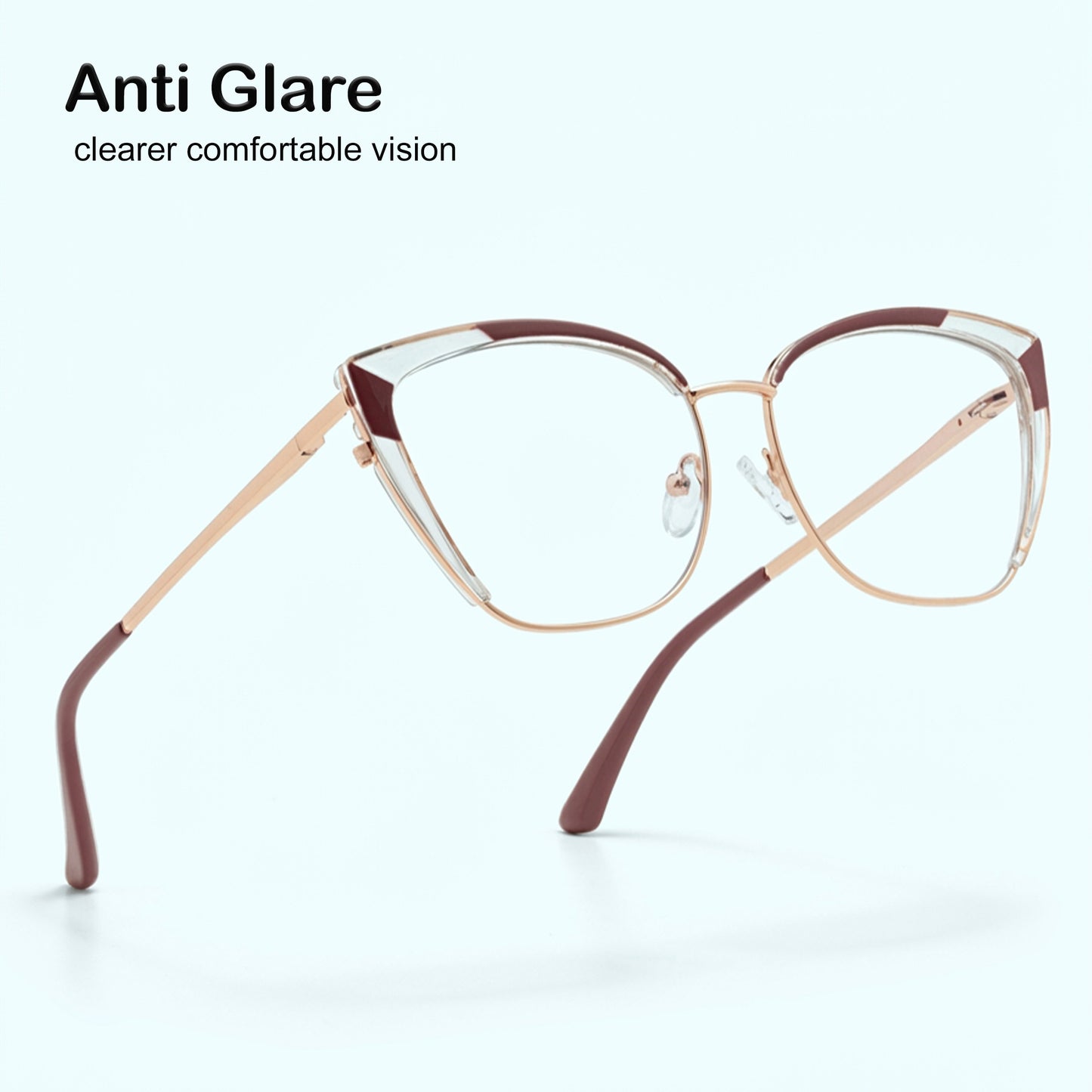 PERKEY Full Rim Cat Eye Blue Light Cut & Antiglare Computer Eyeglasses For Women | Stylish | - OPTL0018-C4
