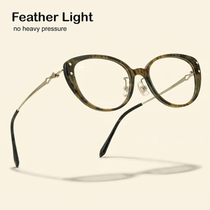 PERKEY Full Rim Soft Cat Eye Tortoise Print Eyeglass Frame For Women - OPTL0026-C3