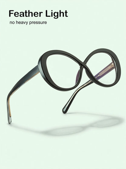 PERKEY Full Rim Oval-Oversized Computer Glasses For Eye Protection Spectacles Frames Men Women - OPTL0013-C1