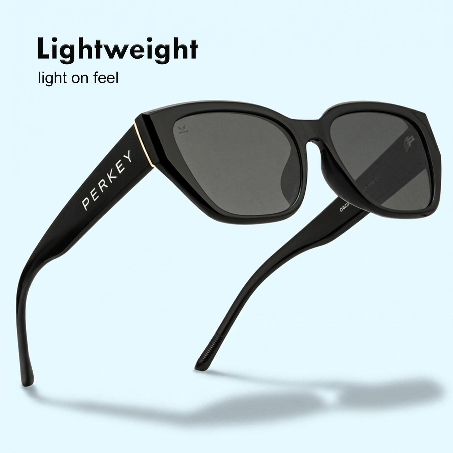 PERKEY UV Protection Retro Square Full Rim Black Sunglasses for Men & Women – PRKY0023-C1