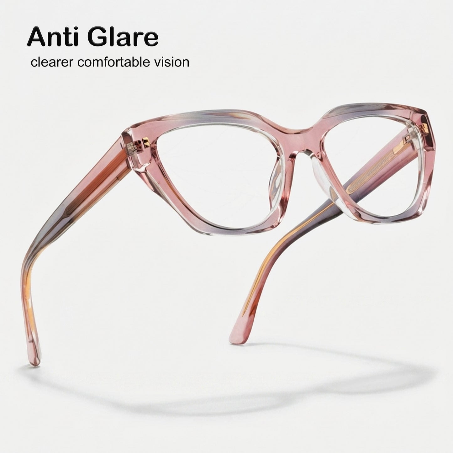 PERKEY Full Rim Cat Eye Blue Light Cut & Antiglare Computer Eyeglasses For Women | Bold Style | - OPTL0017-C3