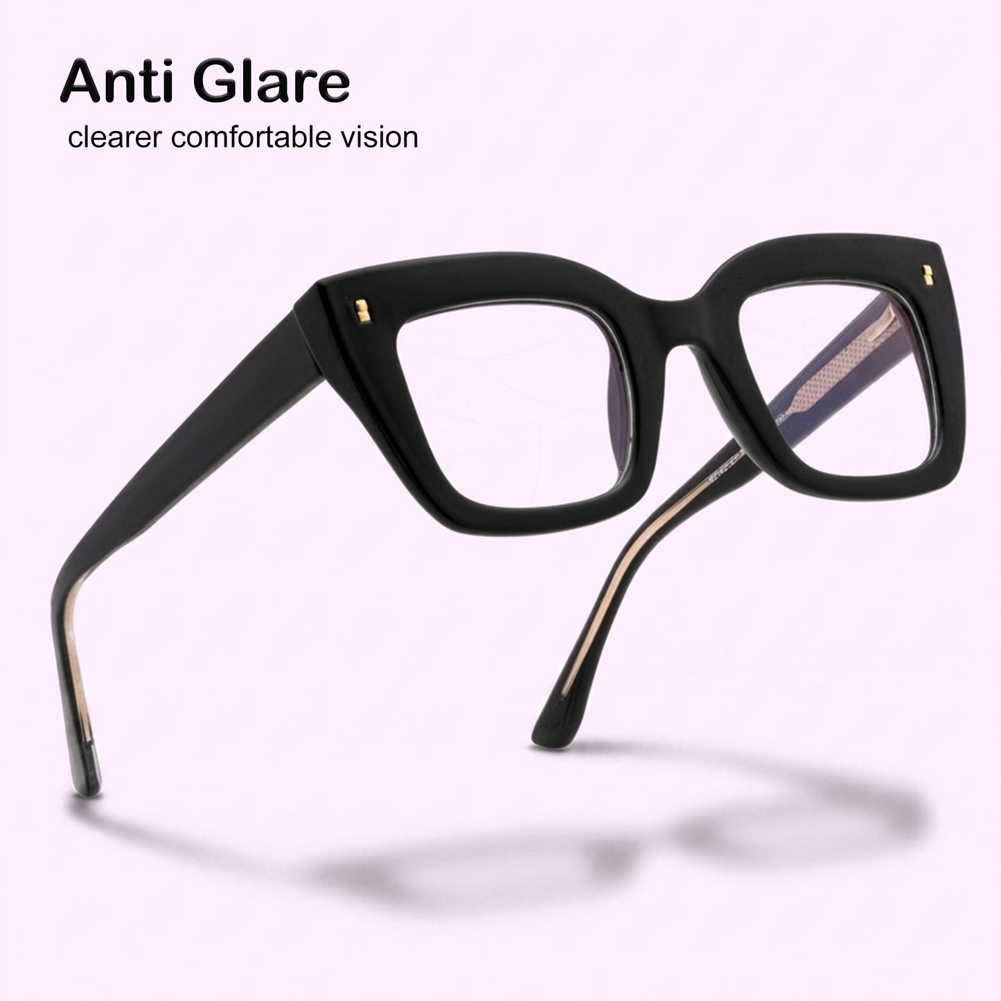 PERKEY Full Rim Retro Square Blue Light Cut & Antiglare Computer Eyeglasses For Women | Bold Style | - OPTL0016-C1
