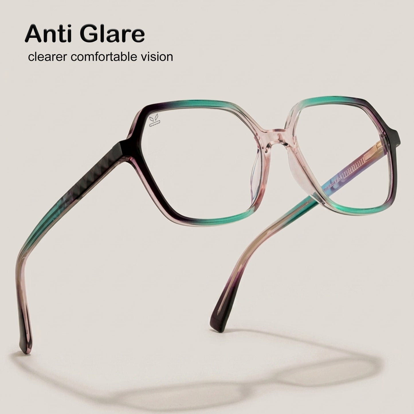 PERKEY Square Full Rim Blue Cut Light Glasses for Women - OPTL0019-C2