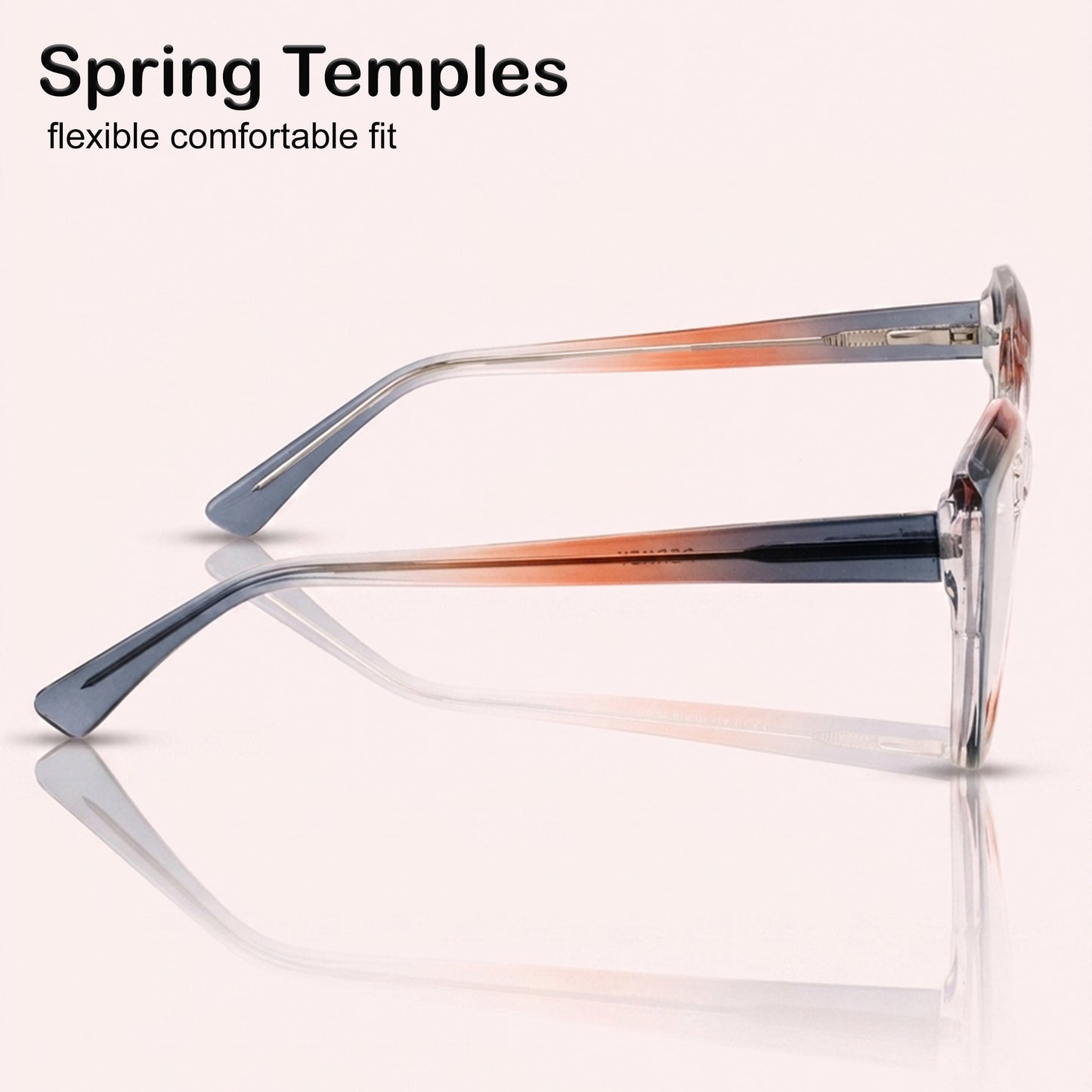 PERKEY Full Rim Cat Eye-Oversized Transparent Blue Cut Eyeglasses Women - OPTL001-C2