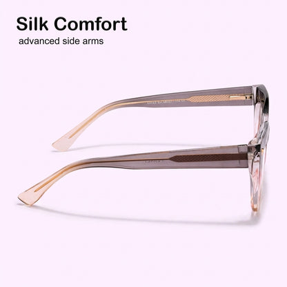 PERKEY Full Rim Retro Square Blue Light Cut & Antiglare Computer Eyeglasses For Women | Bold Style | - OPTL0016-C4