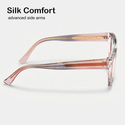 PERKEY Full Rim Cat Eye Blue Light Cut & Antiglare Computer Eyeglasses For Women | Bold Style | - OPTL0017-C3