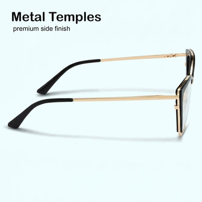 PERKEY Full Rim Cat Eye Blue Light Cut & Antiglare Computer Eyeglasses For Women | Stylish | - OPTL0018-C1