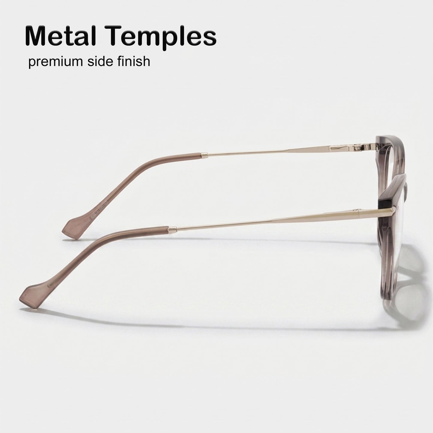PERKEY Full Rim Cat Eye Transparent Grey Eyeglass Frame For Women - OPTL0023-C2