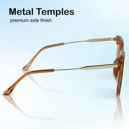 PERKEY Square-Oversized Brown UV Protected  Sunglasses For Men & Women - PRKY0013-C4
