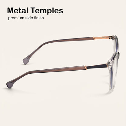 Perkey Square Cat Eye Anti Glare Spectacles Frames For Women – OPTL0028-C2