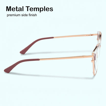 PERKEY Full Rim Cat Eye Blue Light Cut & Antiglare Computer Eyeglasses For Women | Stylish | - OPTL0018-C4