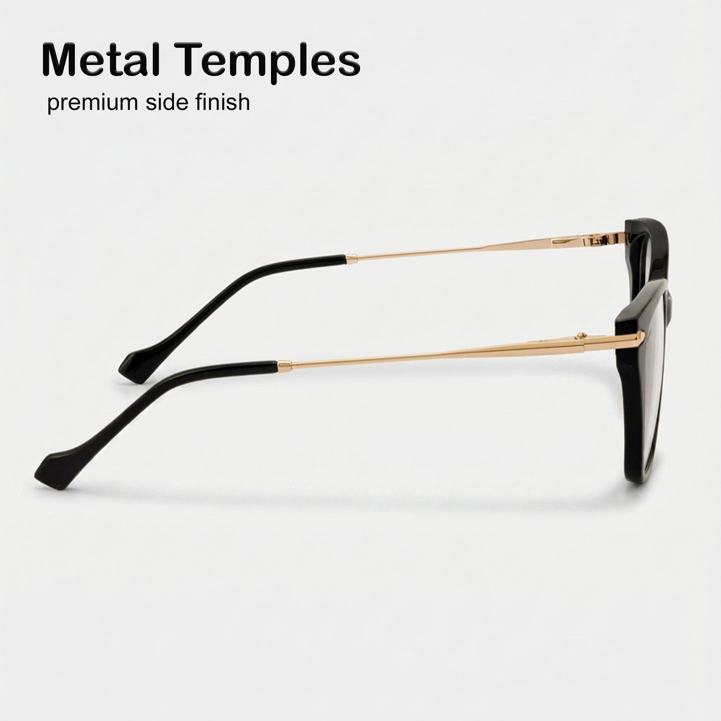 PERKEY Cat Eye Black Glossy Spectacle Frames For Women - OPTL0023-C1