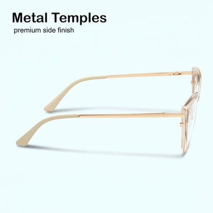 PERKEY Full Rim Cat Eye Blue Light Cut & Antiglare Computer Eyeglasses For Women | Stylish | - OPTL0018-C3