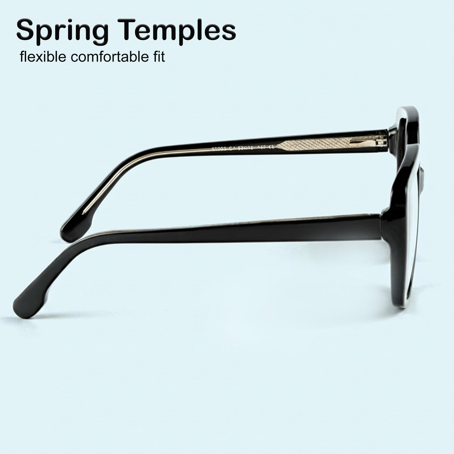 PERKEY Full Rim Square-Oversized Black Computer Glasses For Men Women - OPTL007-C1