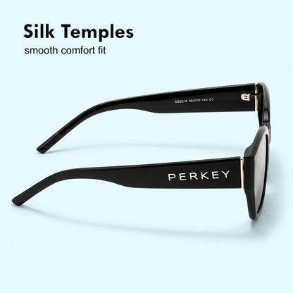 PERKEY UV Protection Retro Square Full Rim Black Sunglasses for Men & Women – PRKY0023-C1