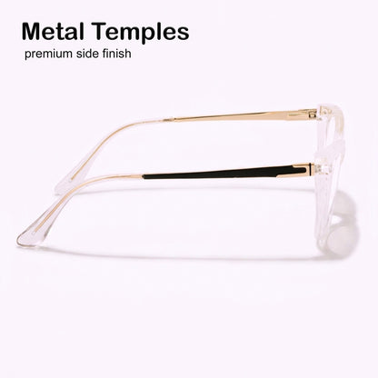 PERKEY Cat Eye Bold Glossy Transparent Spectacle Frame For Women - OPTL0024-C2