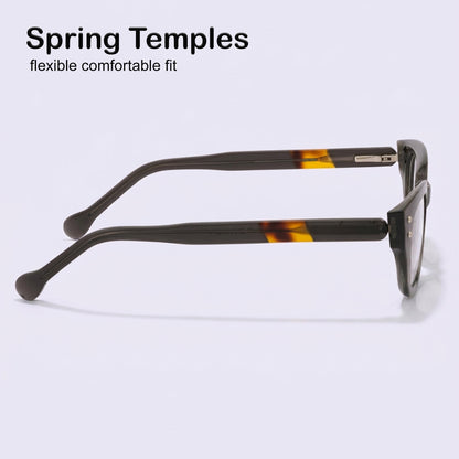 PERKEY Full Rim Soft Square Black Spectacle Frame For Women - OPTL0022-C1