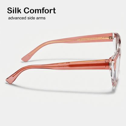 PERKEY Full Rim Cat Eye Blue Light Cut & Antiglare Computer Eyeglasses For Women | Bold Style | - OPTL0017-C2