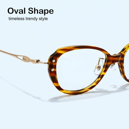 PERKEY Full Rim Oval Glossy Small Spectacles For Women - OPTL0025-C3