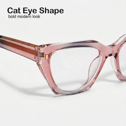 PERKEY Full Rim Cat Eye Blue Light Cut & Antiglare Computer Eyeglasses For Women | Bold Style | - OPTL0017-C3