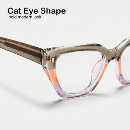 PERKEY Full Rim Cat Eye Blue Light Cut & Antiglare Computer Eyeglasses For Women | Bold Style | - OPTL0017-C1