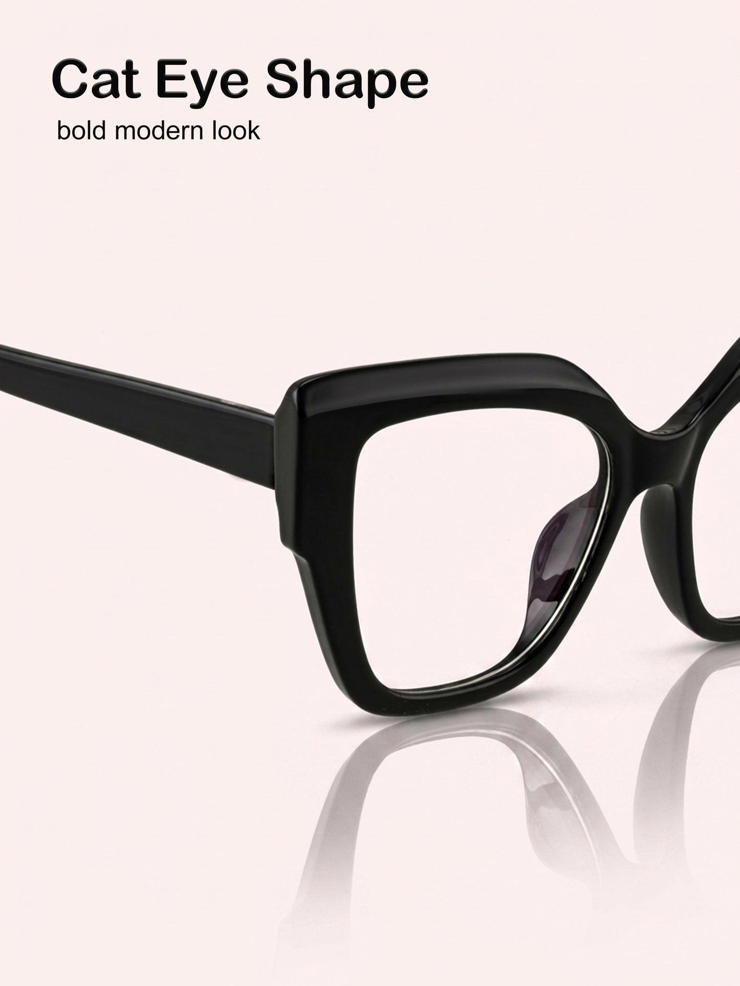 PERKEY Full Rim Cat Eye-Oversized Computer Glasses For Women - OPTL001-C1