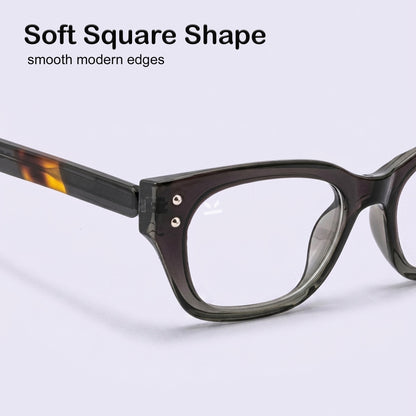 PERKEY Full Rim Soft Square Black Spectacle Frame For Women - OPTL0022-C1