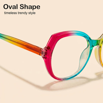 PERKEY Full Rim Oval Multicolor Blue Cut Spectacles Frames Women - OPTL004-C2