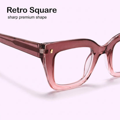 PERKEY Full Rim Retro Square Blue Light Cut & Antiglare Computer Eyeglasses For Women | Bold Style | - OPTL0016-C3