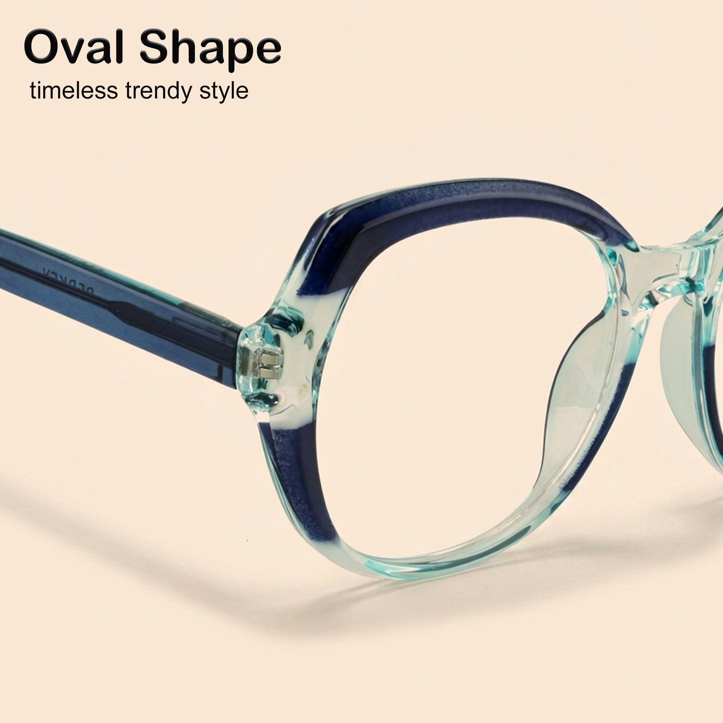 PERKEY Full Rim Oval Blue Light Blocking glasses Spectacles Frames Women - OPTL004-C3