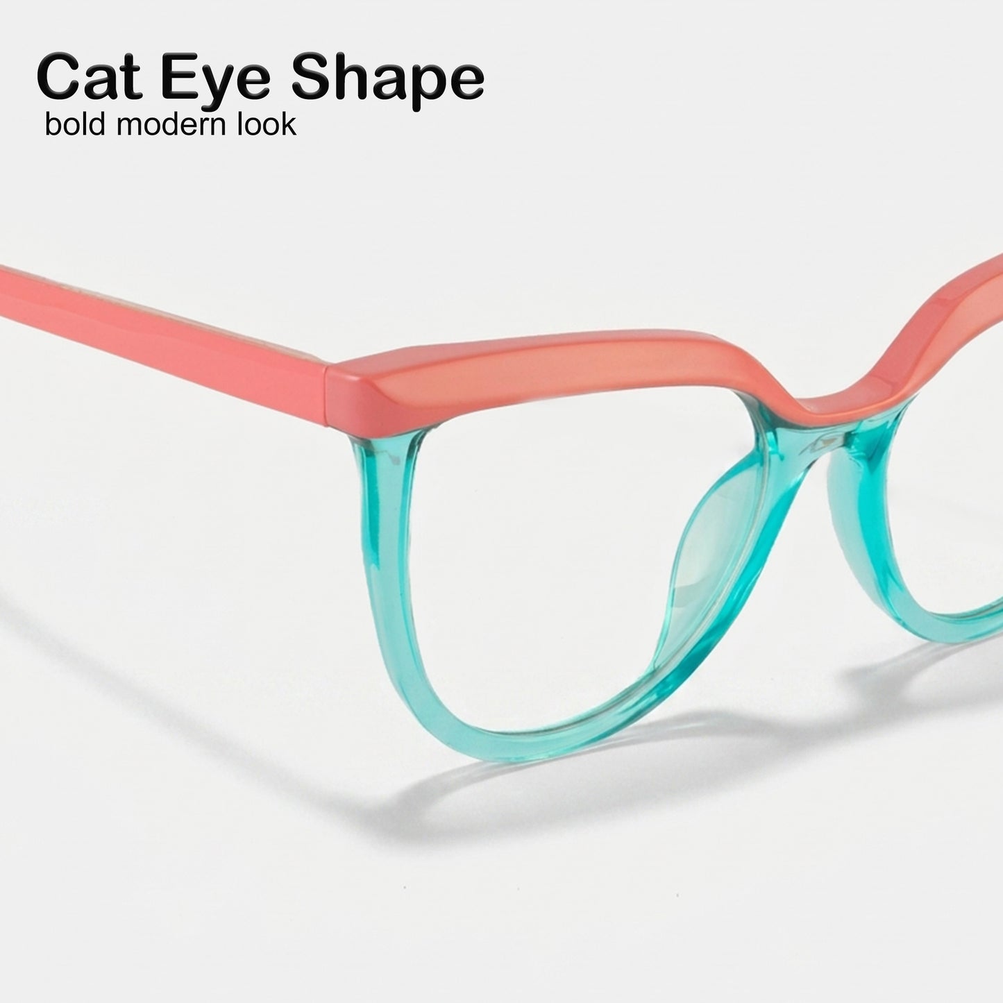 PERKEY Full Rim Oversized-Cat Eye Blue Light Blocking Computer Glasses For Women - OPTL006-C3