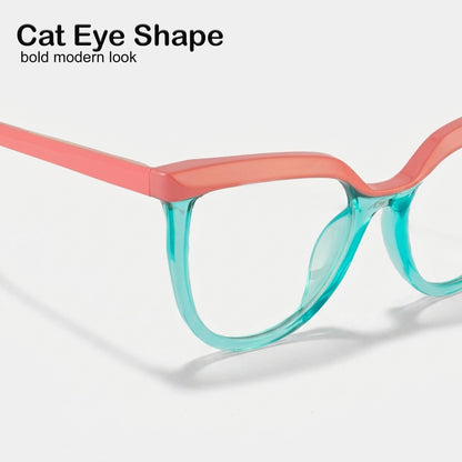 PERKEY Full Rim Oversized-Cat Eye Blue Light Blocking Computer Glasses For Women - OPTL006-C3