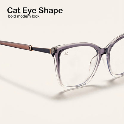 Perkey Square Cat Eye Anti Glare Spectacles Frames For Women – OPTL0028-C2