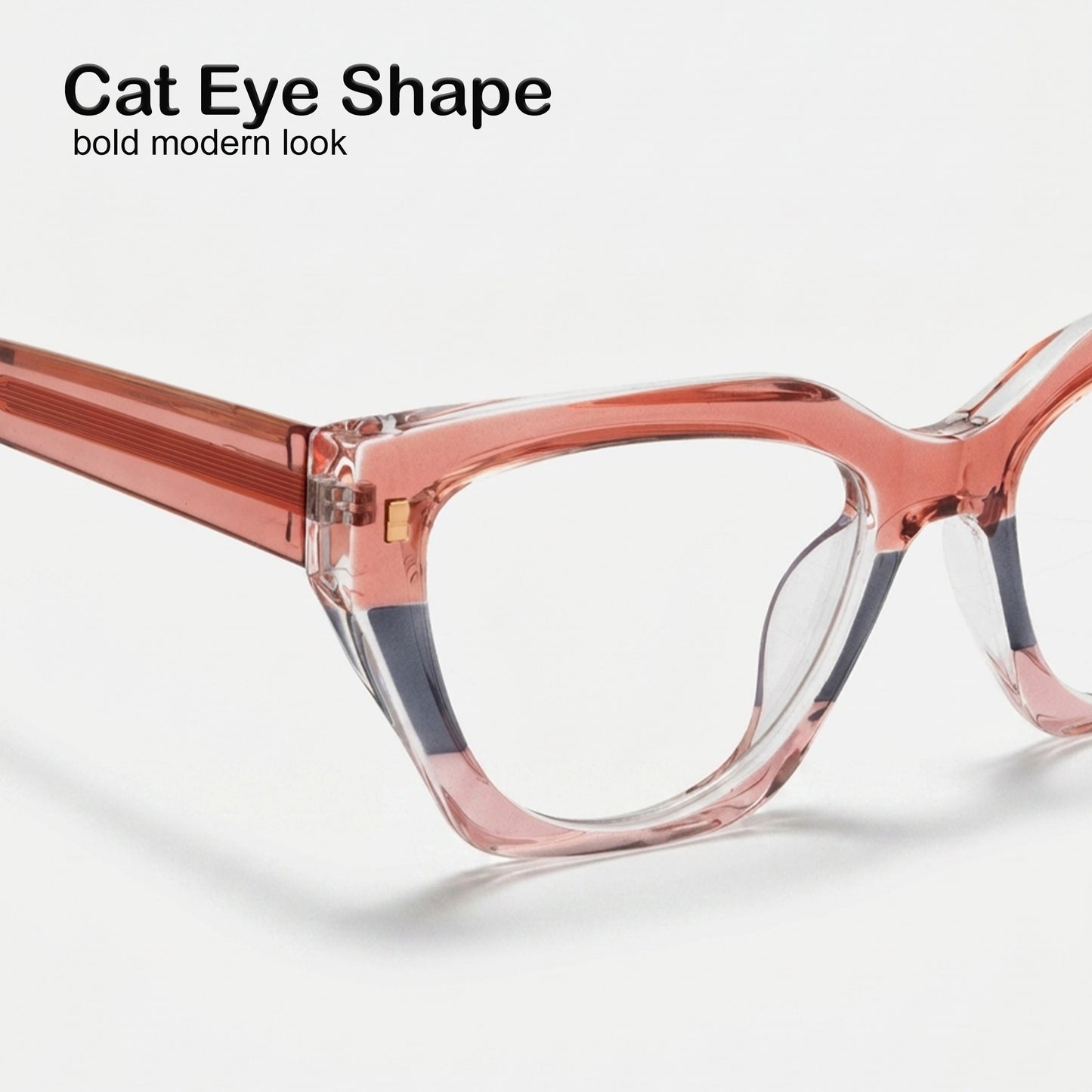 PERKEY Full Rim Cat Eye Blue Light Cut & Antiglare Computer Eyeglasses For Women | Bold Style | - OPTL0017-C2