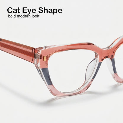 PERKEY Full Rim Cat Eye Blue Light Cut & Antiglare Computer Eyeglasses For Women | Bold Style | - OPTL0017-C2