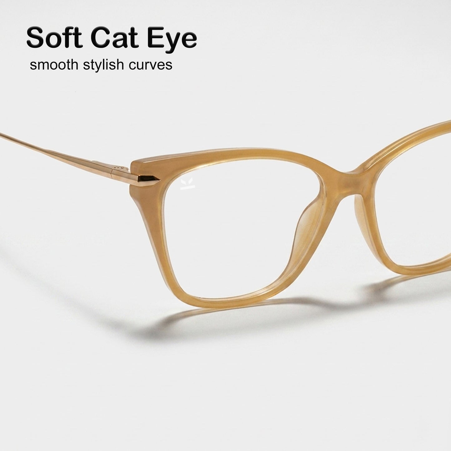 PERKEY Cat Eye Glossy Biege Eyeglass frame For Women - OPTL0023-C4
