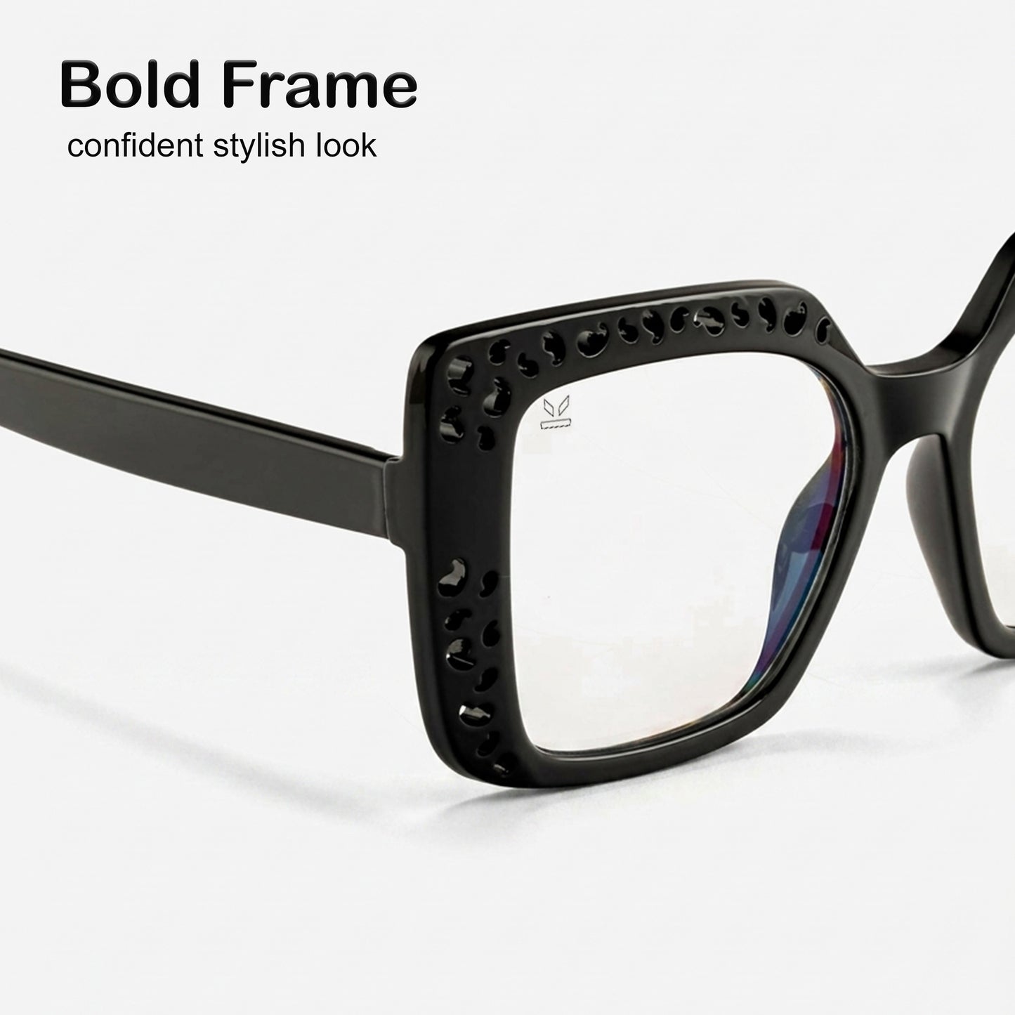 PERKEY Square Full Rim Computer Glasses for Women - OPTL0020-C1