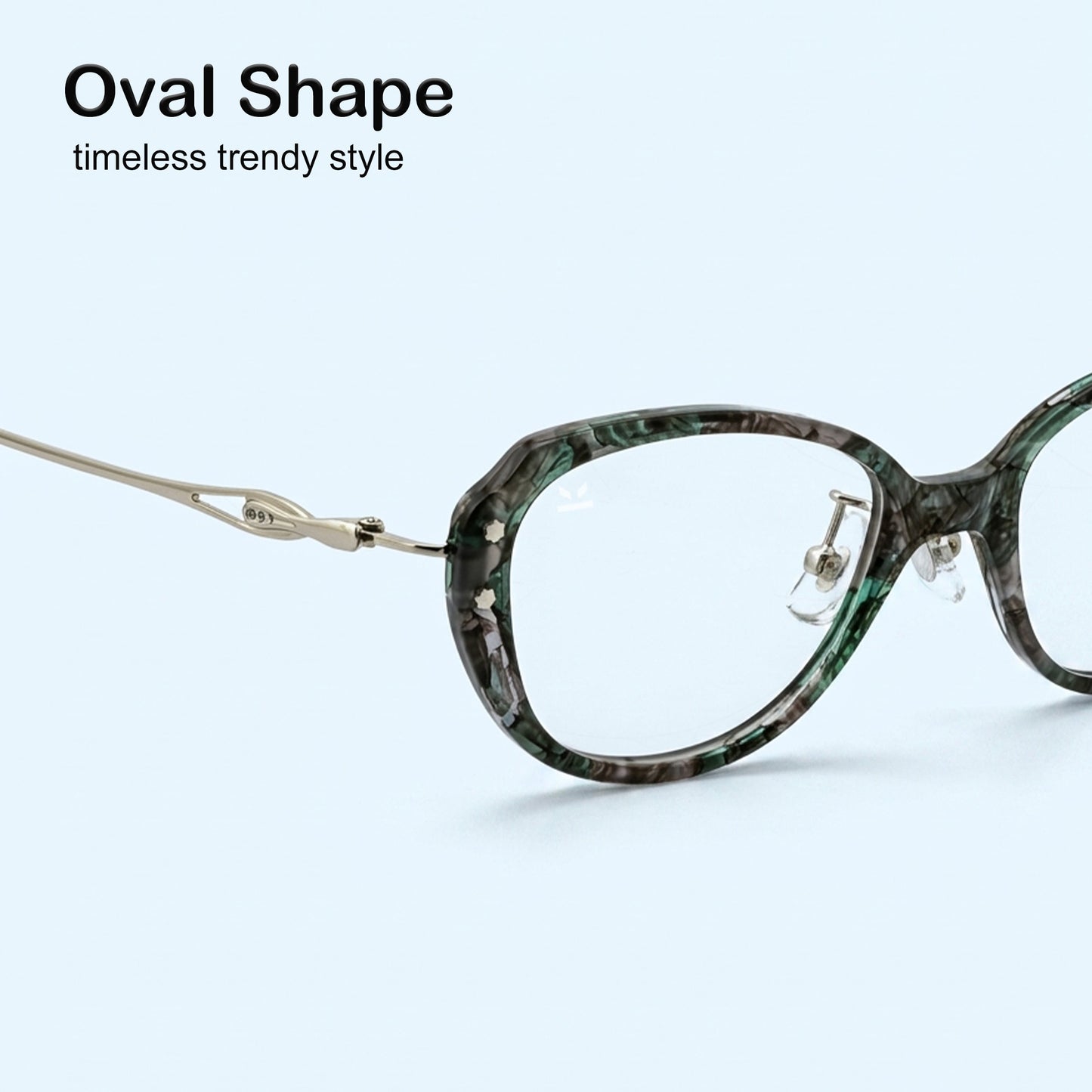PERKEY Small Fit Oval Green Fusion Eyeglass Frames For Women - OPTL0025-C4