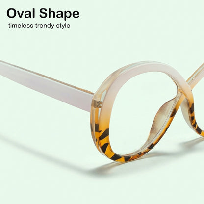 PERKEY Full Rim Oval-Oversized Blue Light Blocking glasses Spectacles Frames Men Women - OPTL0013-C3