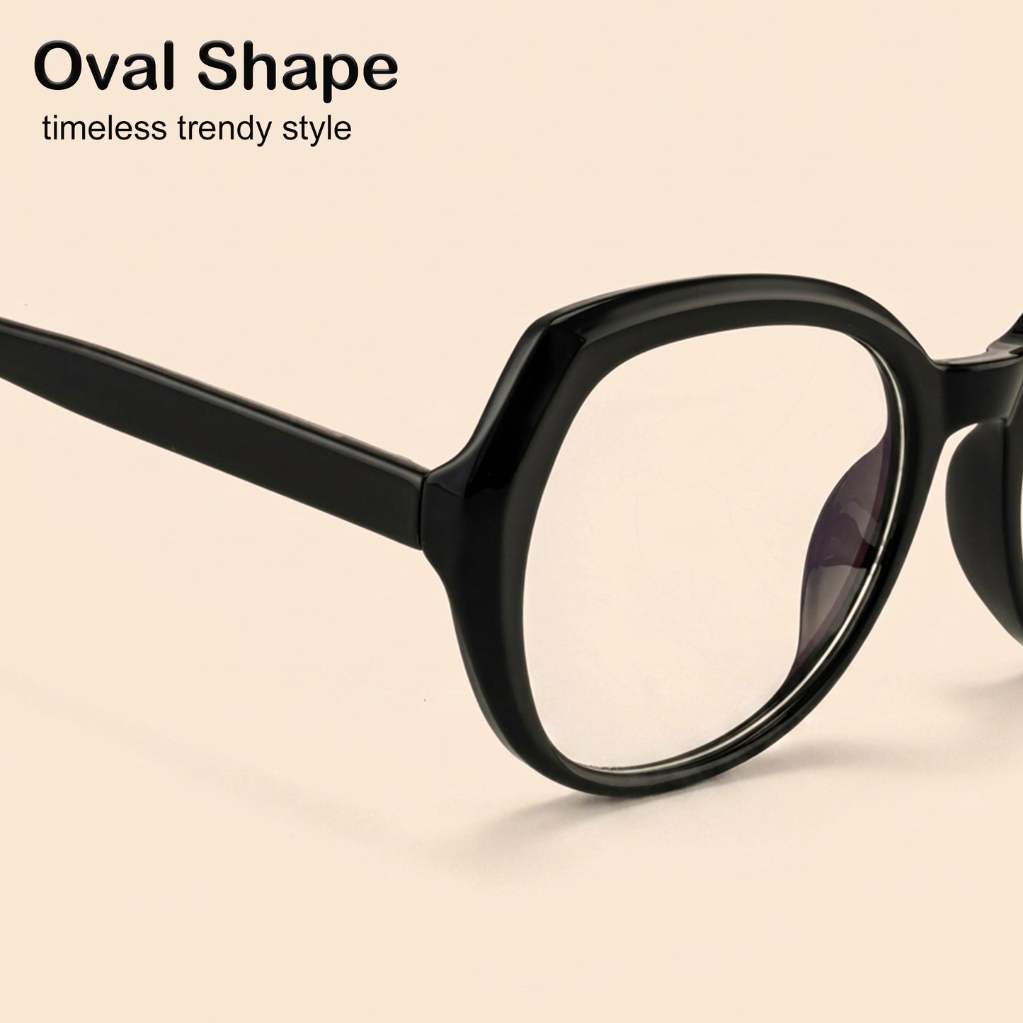 PERKEY Full Rim Oval Blue Block Black Computer Glasses For Women - OPTL004-C1