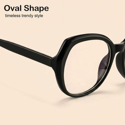 PERKEY Full Rim Oval Blue Block Black Computer Glasses For Women - OPTL004-C1
