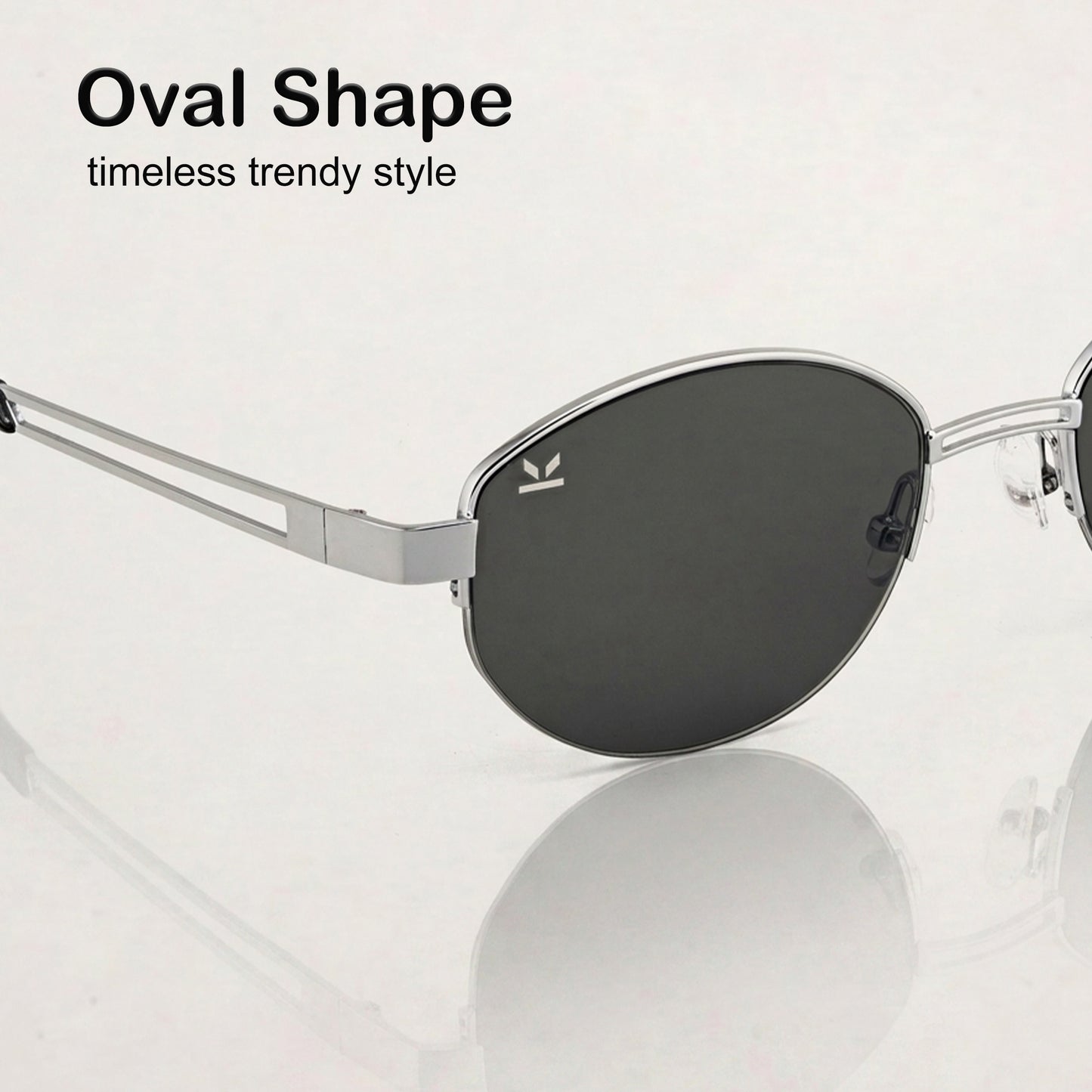 Perkey Oval UV Protection Sunglasses For Men & Women Stylish – PRKY0022-C1