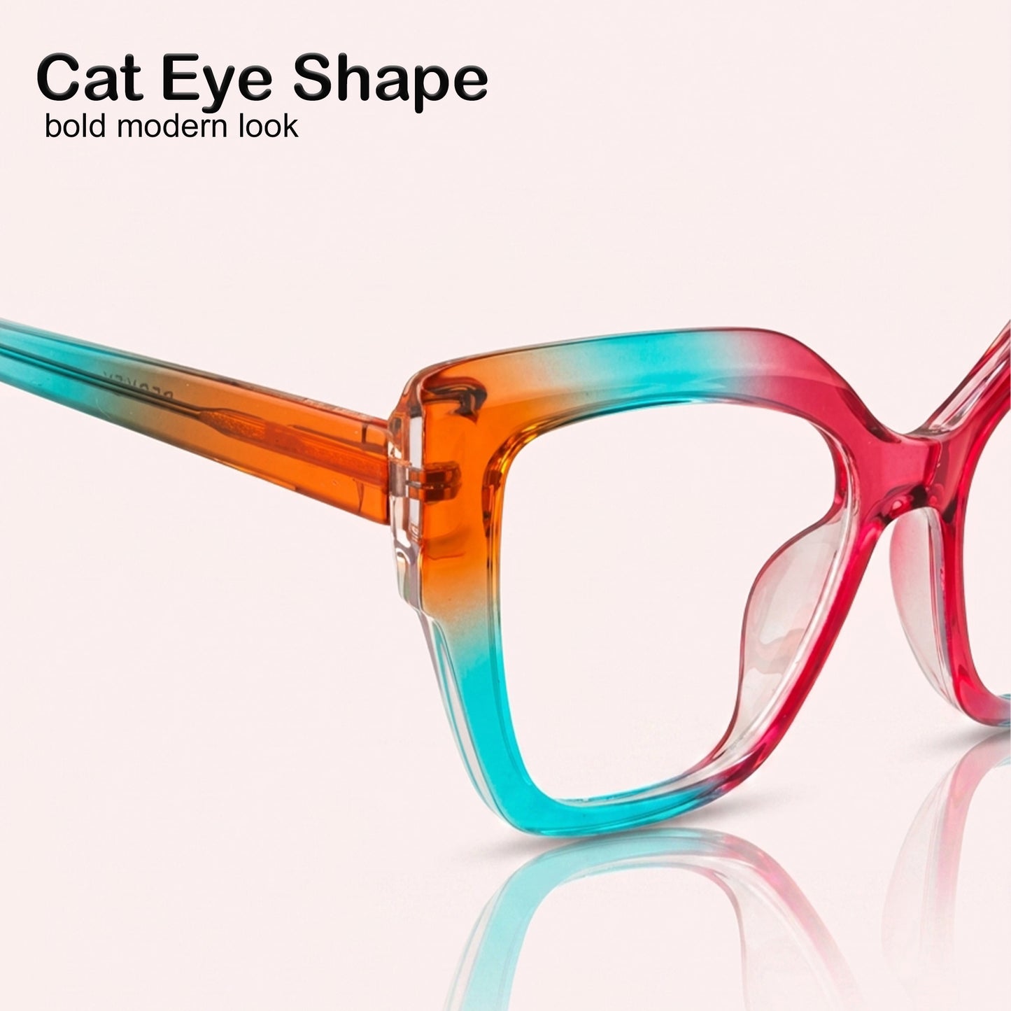 PERKEY Full Rim Cat Eye-Oversized Blue Light Blocking glasses Spectacles Frames Women - OPTL001-C3